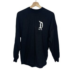 Disneyland Resort Spirit Jersey Spell Out Long Sleeve Shirt Black XS Made in USA
